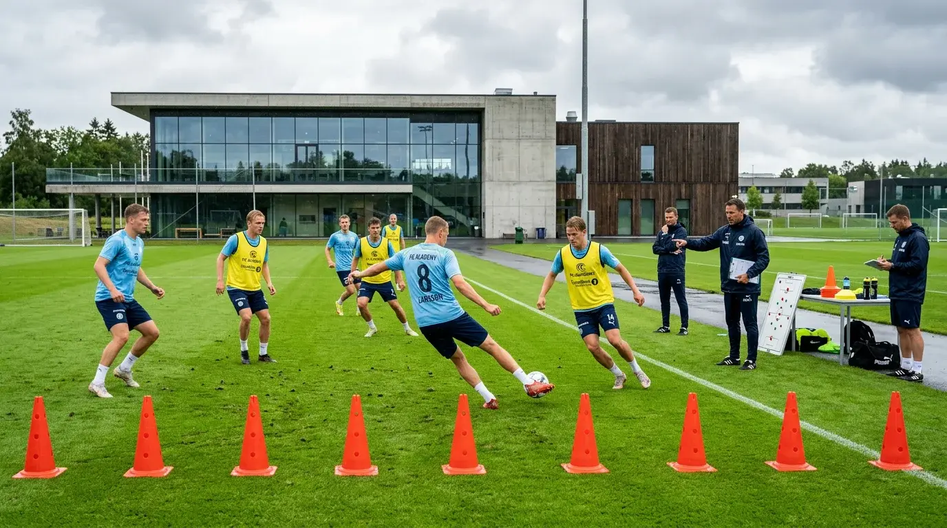 Pohjoismaisten joukkueiden pelaajat valmistautumassa MM-otteluun